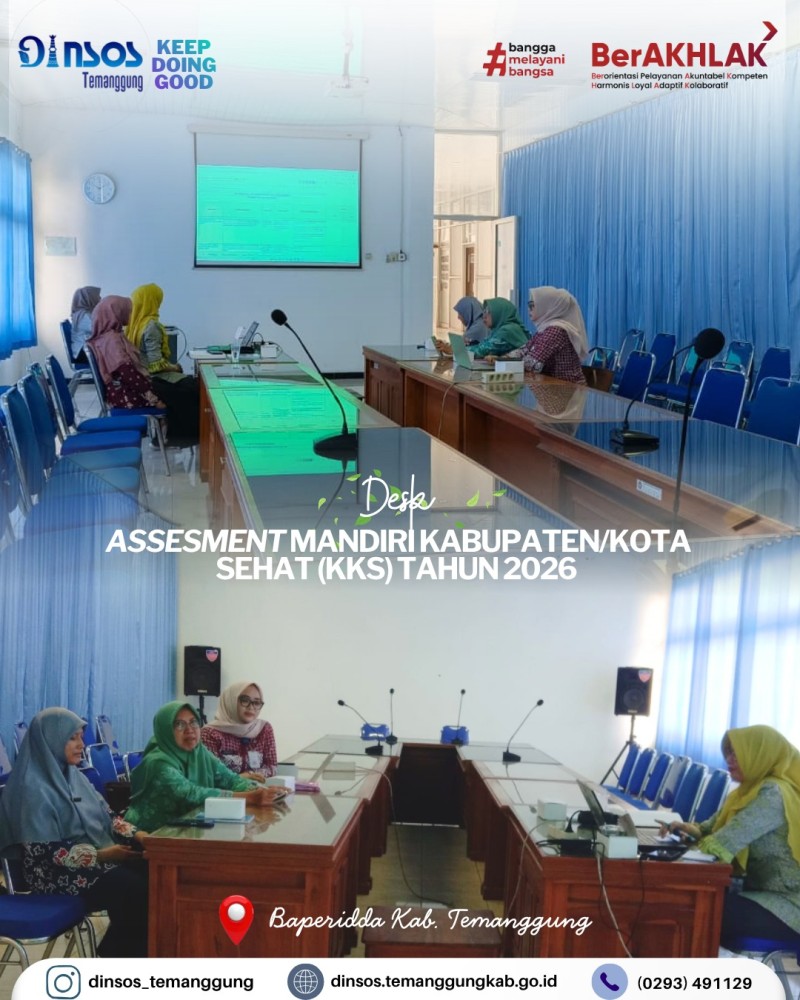 Dinas Sosial Kab Temanggung mengikuti Desk Assesment Mandiri Kabupaten/Kota Sehat (KKS) Tahun 2026
