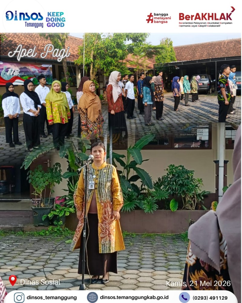 Dinas Sosial melaksanakan apel pagi bersama
