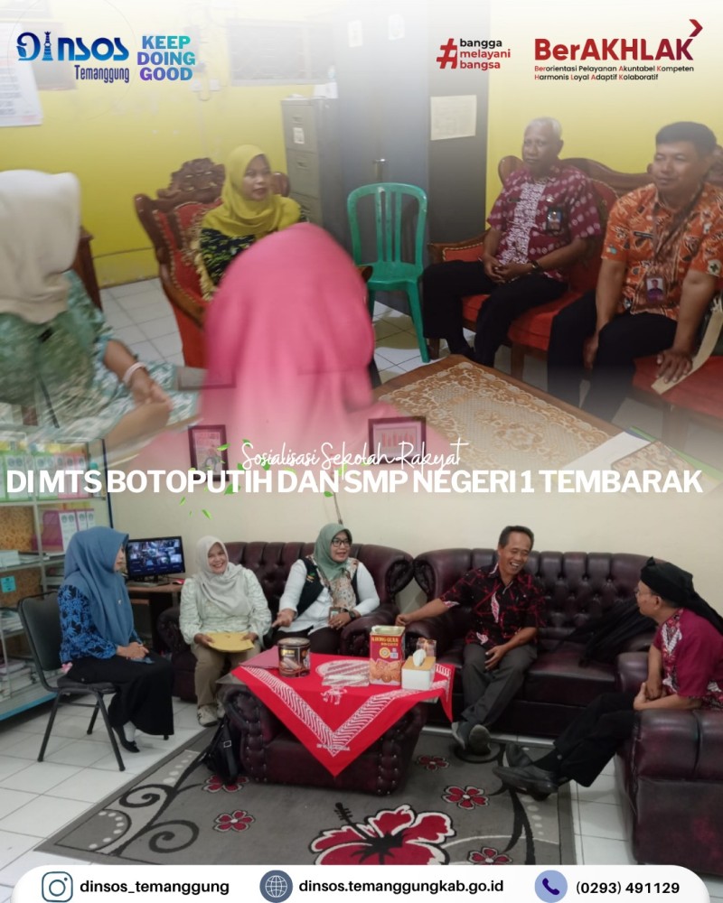 Pendamping Sosial mengadakan Sosialisasi SR di MTS Botoputih dan SMP Negeri 1 Tembarak