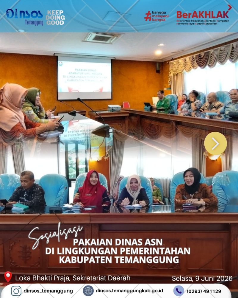 Dinas Sosial mengikuti Sosialisasi Perbup nomor 37 Tahun 2026