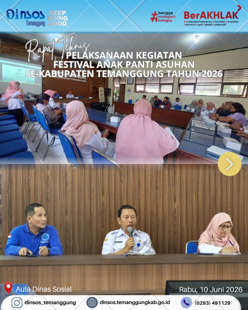 Rapat Teknis Pelaksanaan Kegiatan Festifal Anak Panti Asuhan Se-Kabupaten Temanggung