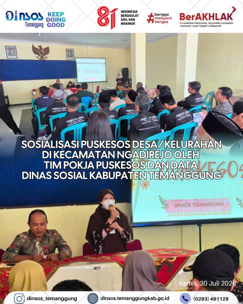 Sosialisasi Puskesos di Kecamatan Ngadirejo