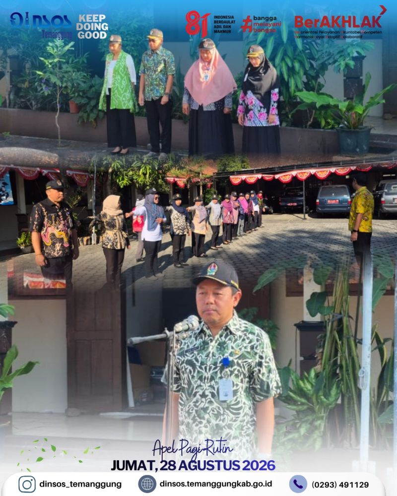 Apel pagi rutin di halaman Dinas Sosial