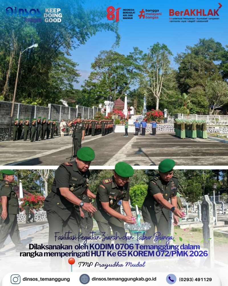 melaksanakan fasilitasi kegiatan ziarah dan tabur bunga di Taman Makam Pahlawan Prayudha
