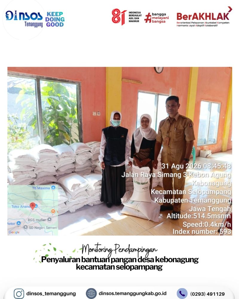 Pendamping Sosial Kecamatan Selopampang melaksanakan monitoring pendampingan penyaluran bantuan pangan
