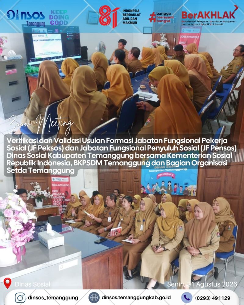 Zoom Meeting Verifikasi dan Validasi Usulan Formasi  JF Peksos  dan JF Pensos