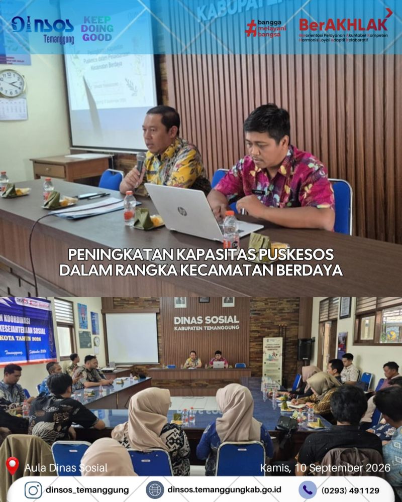 Peningkatan Kapasitas Puskesos Dalam Rangka Kecamatan Berdaya