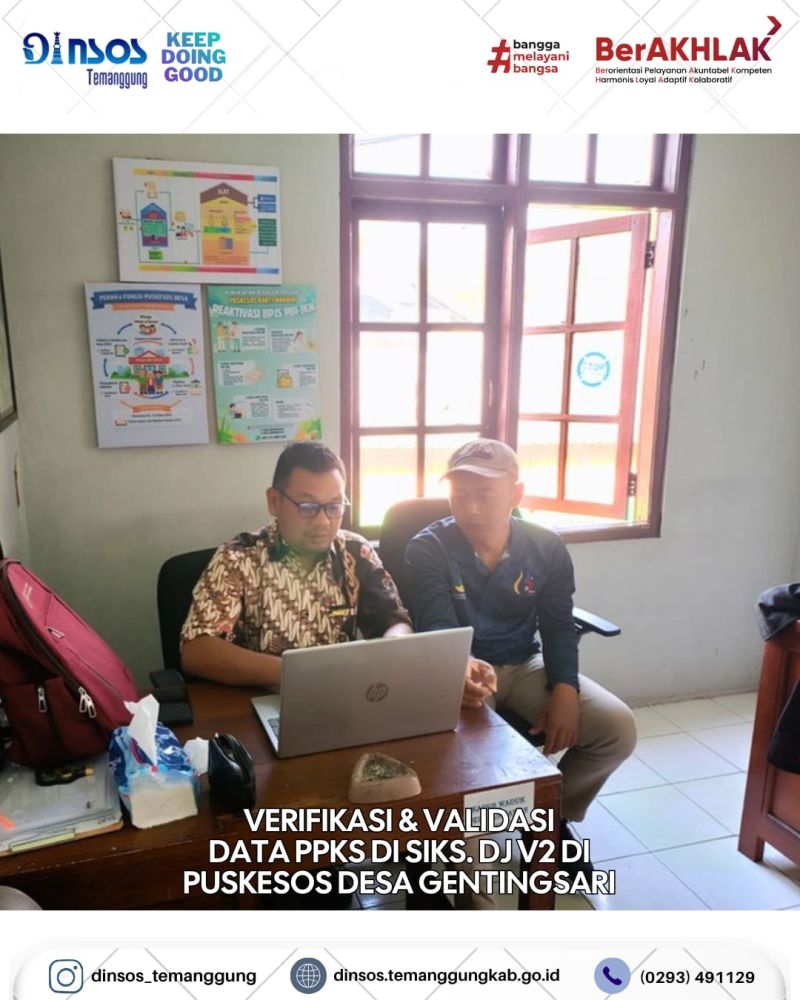 Pendamping Sosial Kecamatan Bansari melakukan Verval PPKS Di SIKS. DJ V2