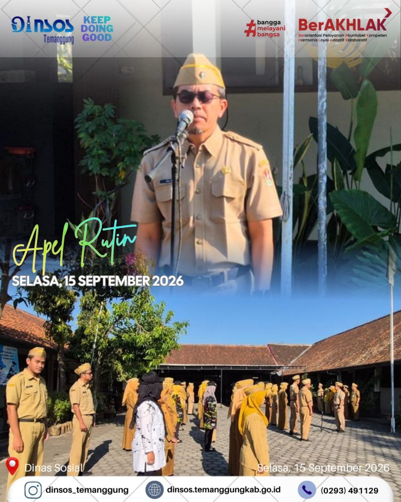 Dinas Sosial melaksanakan apel pagi