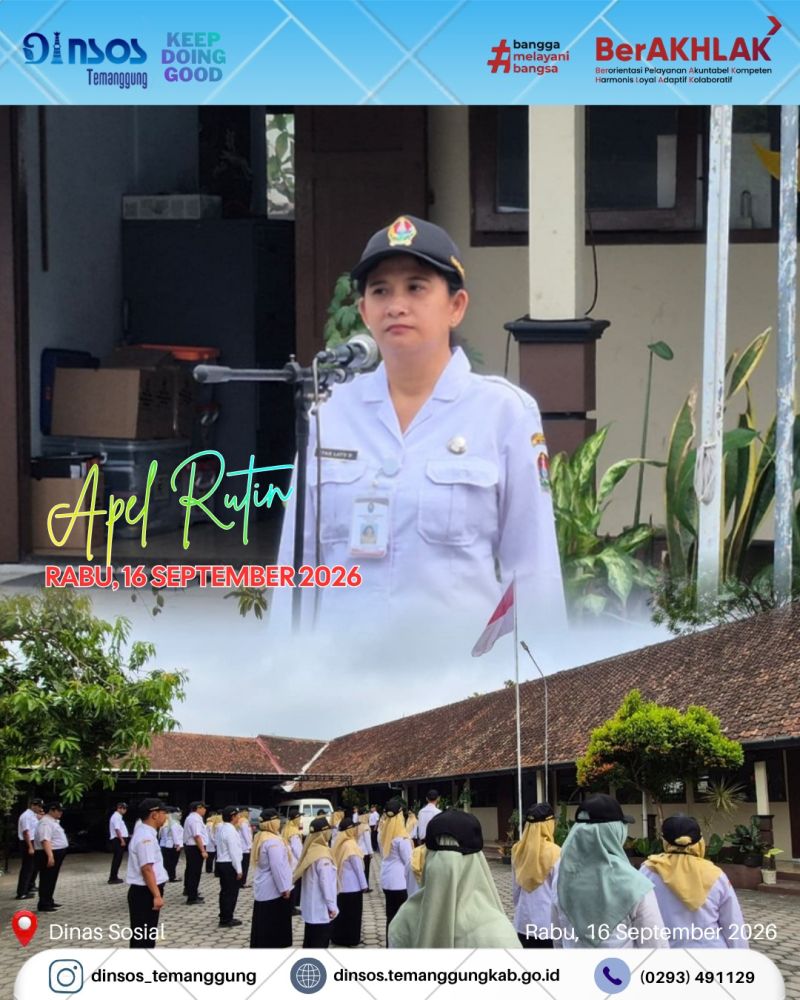 Dinas Sosial melaksanakan apel pagi