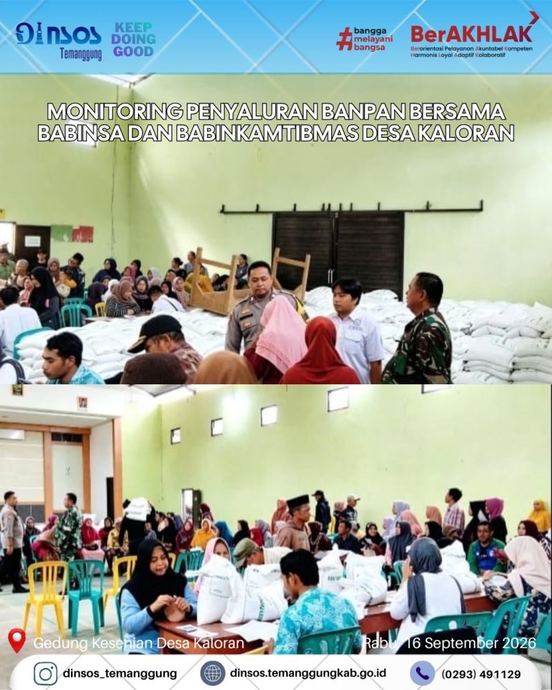 Pendamping Sosial Kecamatan Kaloran melakukan monitoring penyaluran Banpan