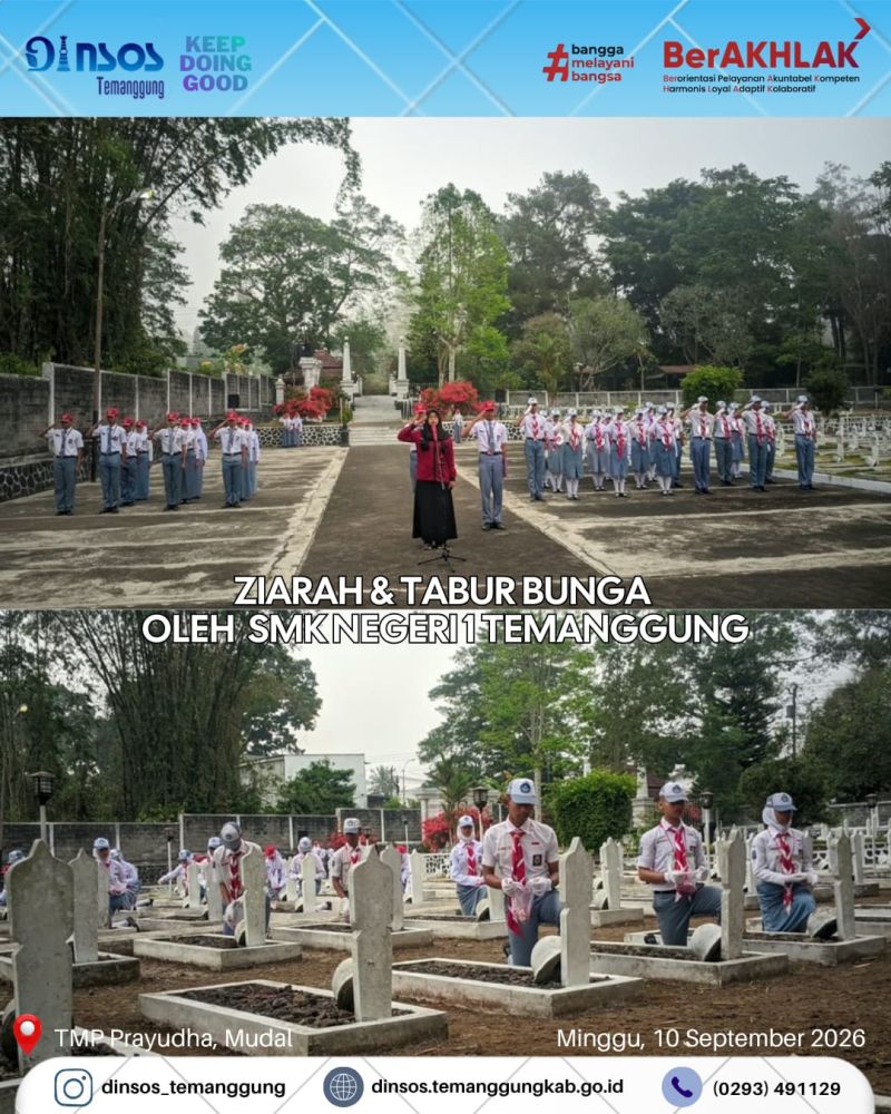 Dinas Sosial Memfasilitasi Ziarah dan Tabur Bunga Siswa-siswi SMK Negeri 1 Temanggung