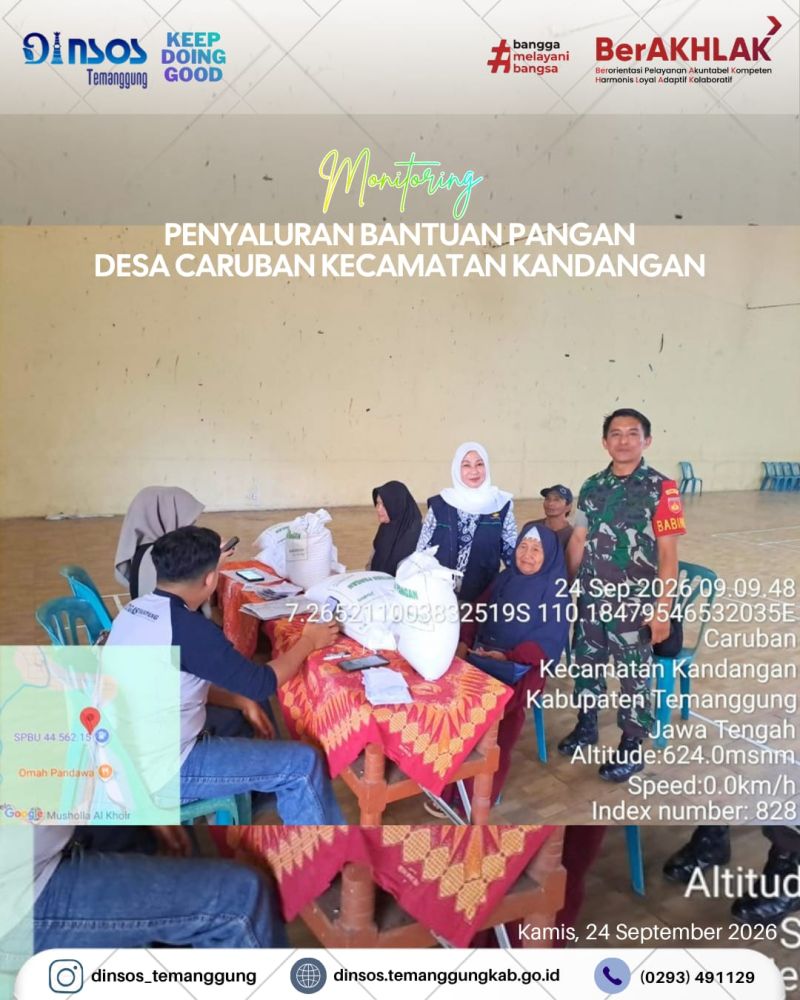 Pendamping Sosial Kecamatan Kandangan monitoring penyaluran bantuan pangan
