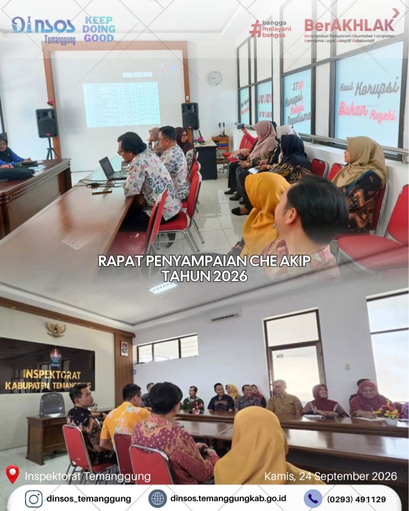 Dinas Sosial menghadiri penyampaian CHE AKIP 2026