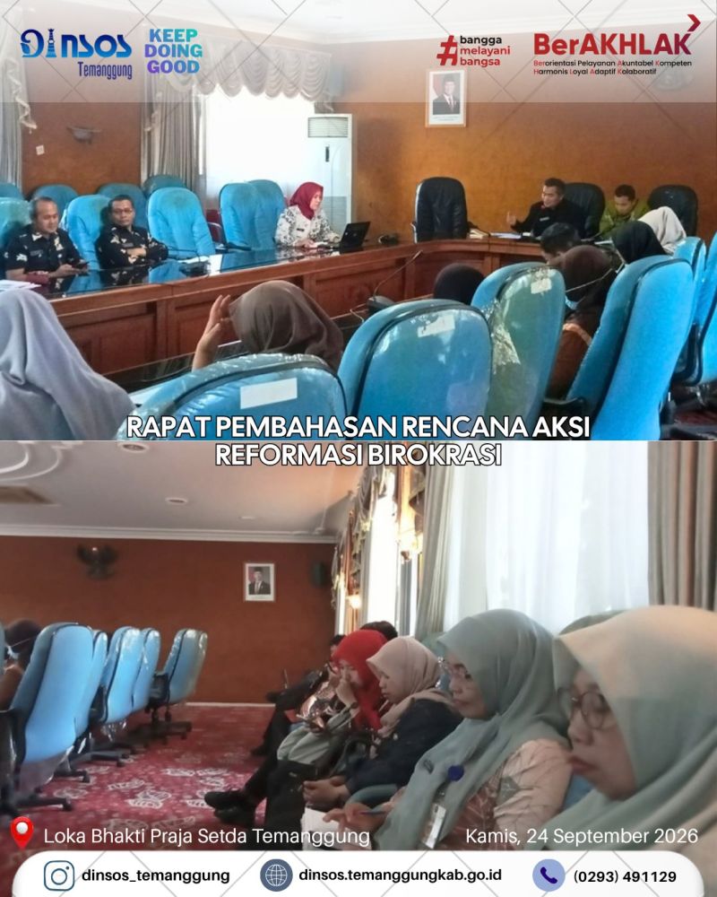 Dinas Sosial menghadiri pembahasan rencana aksi Reformasi Birokrasi