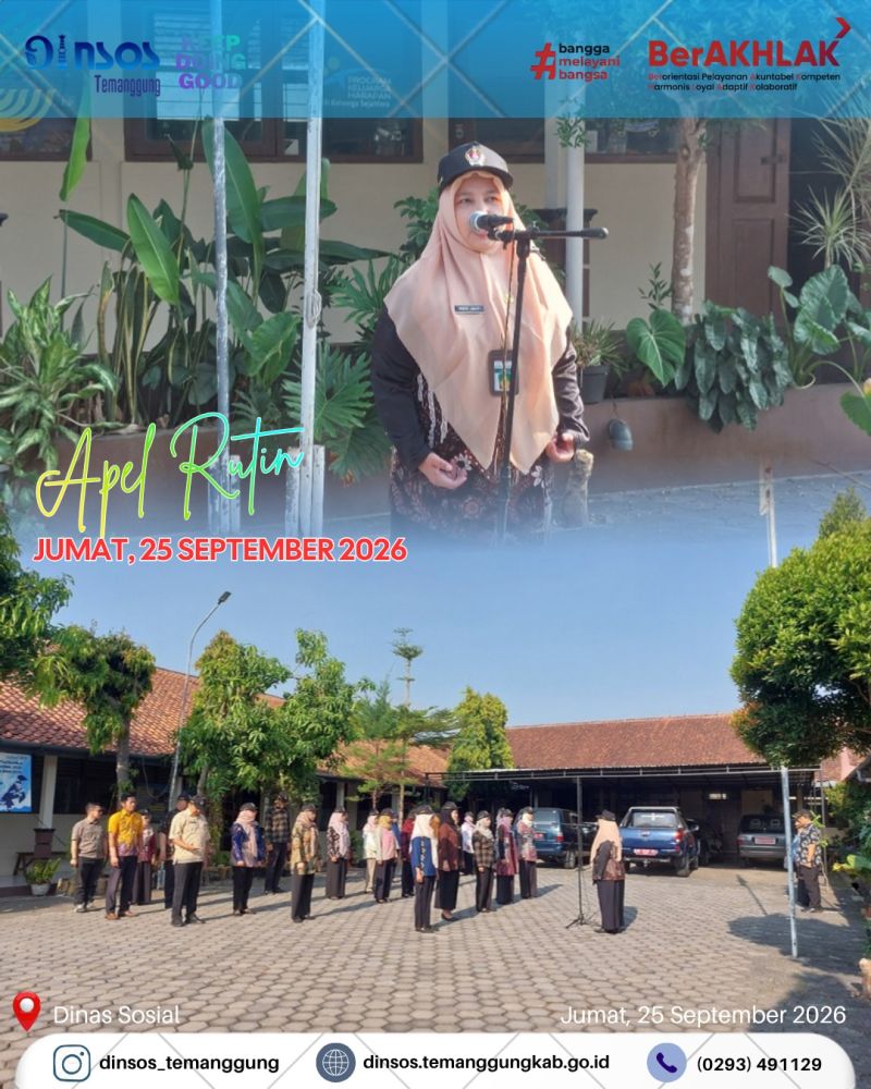 Dinas Sosial melaksanakan apel pagi