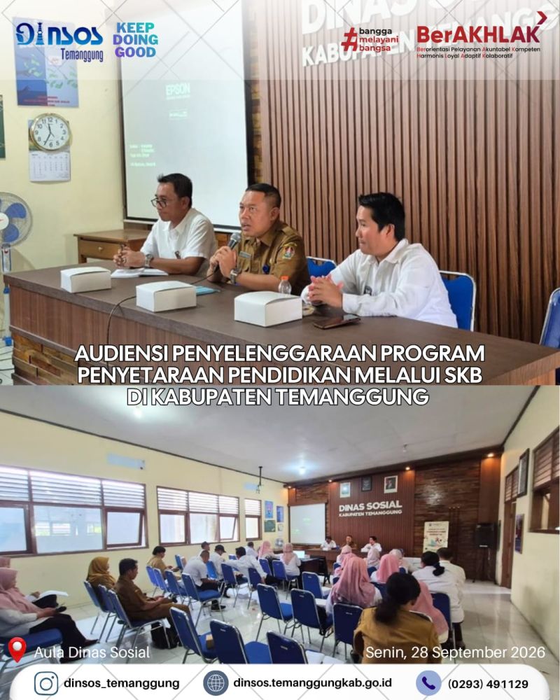 Rapat Koordinasi Sentra Terpadu Kartini dan Dinas Sosial Kabupaten Temanggung tentang SInergitas Kegiatan SKB