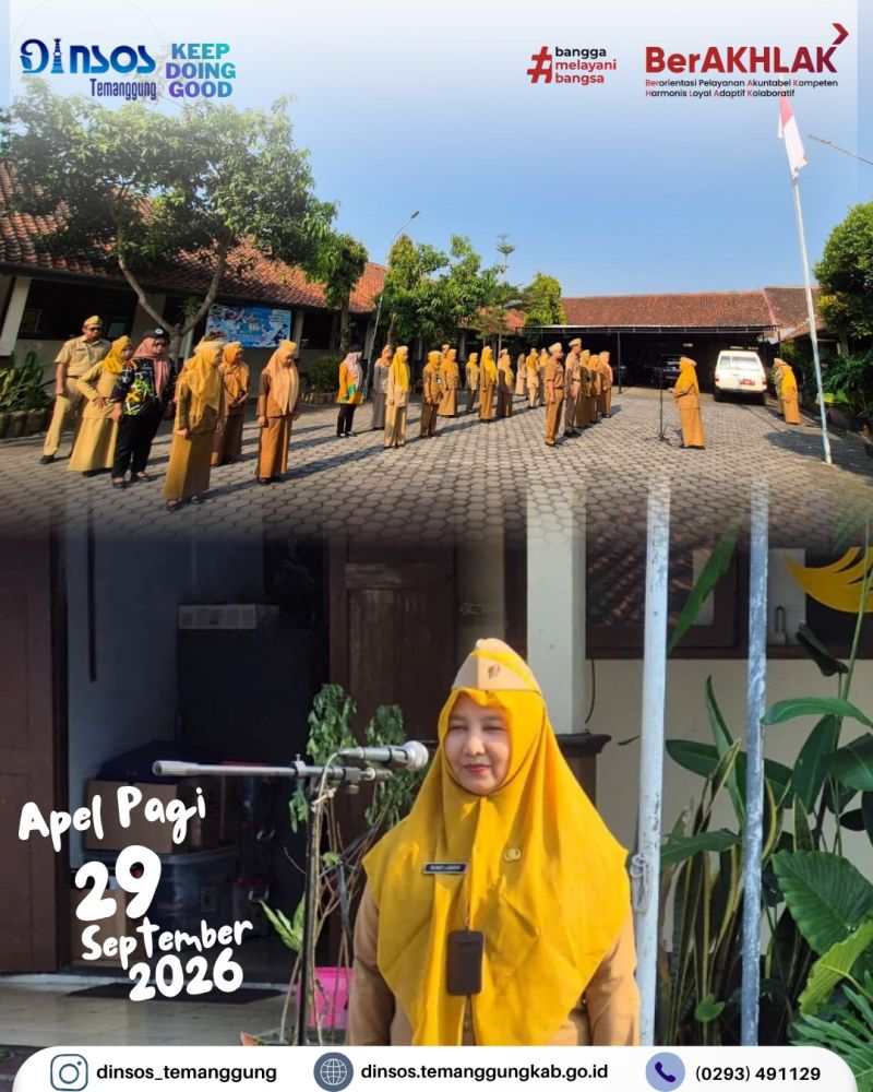 Dinas Sosial melaksanakan apel pagi