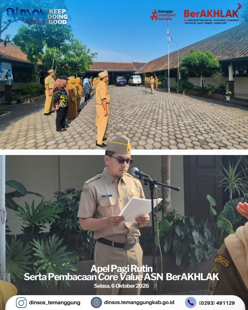 Dinas Sosial melaksanakan apel pagi