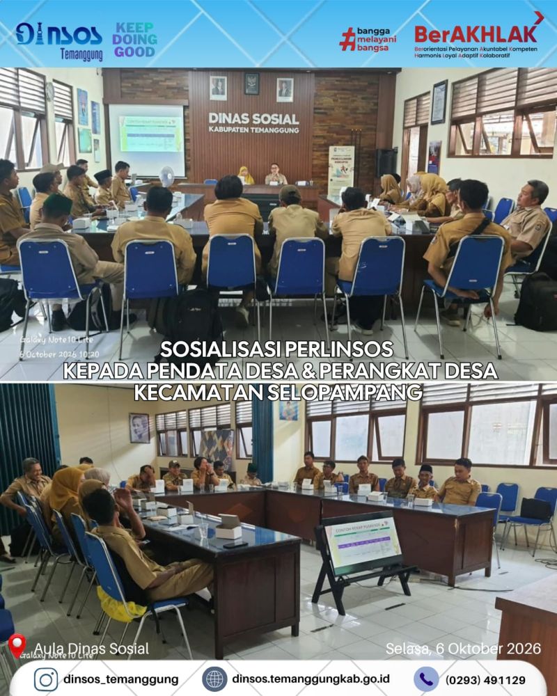 Dinas Sosial menyelenggarakan Sosialisasi Perlinsos