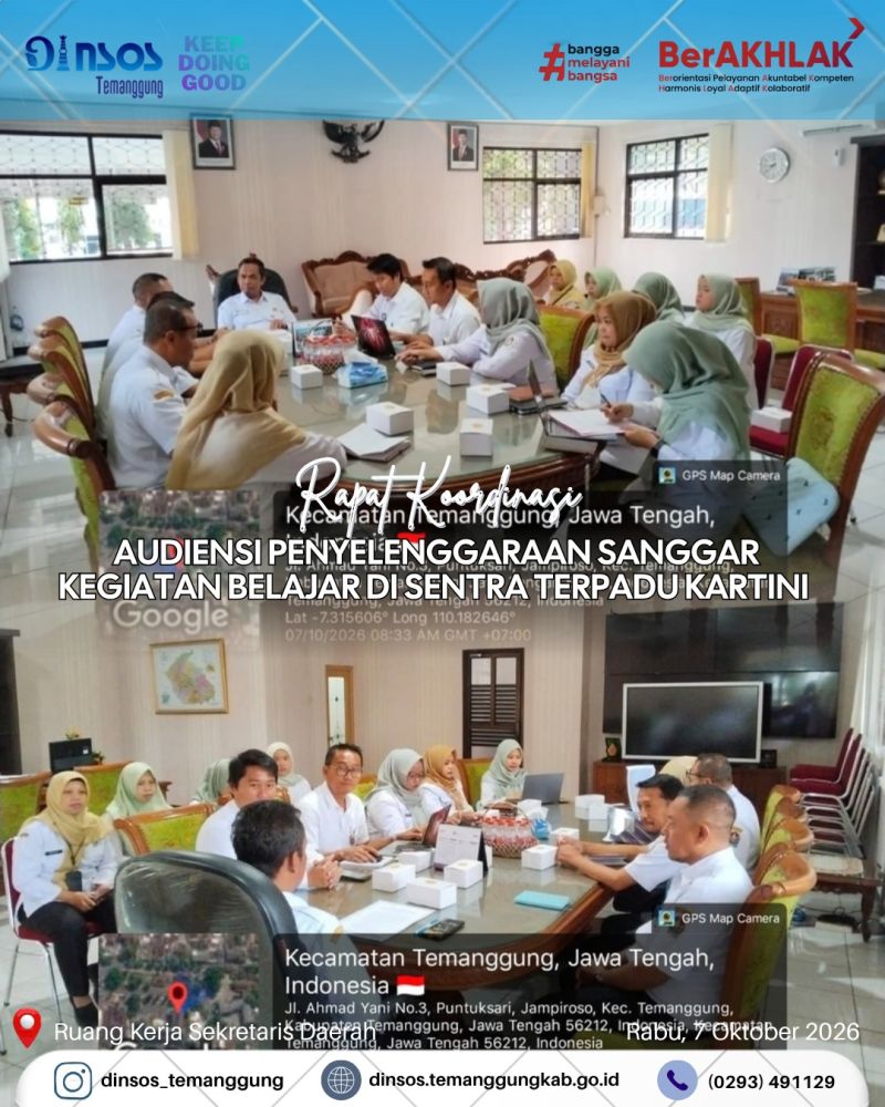 DinasSosial mengikuti rapat koordinasi penyelenggaraan Sanggar Kegiatan Belajar (SKB) Sentra Terpadu Kartini