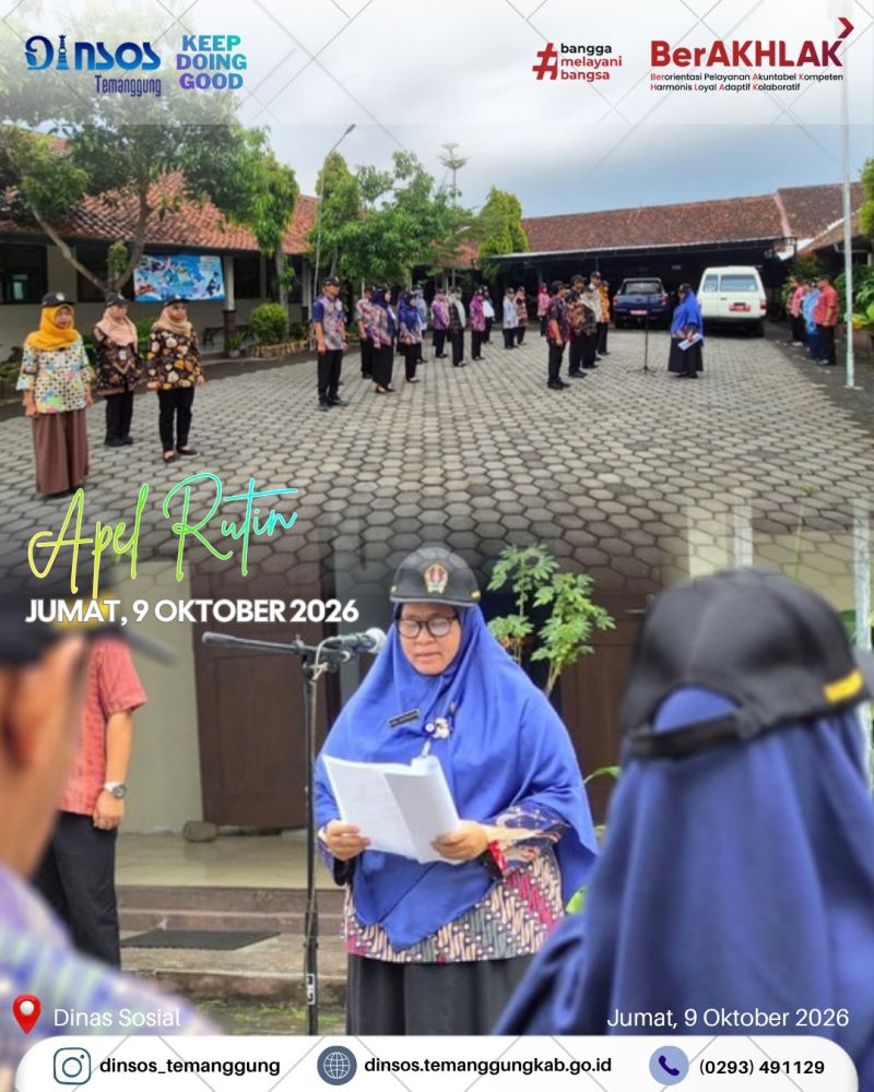 Dinas Sosial melaksanakan apel pagi