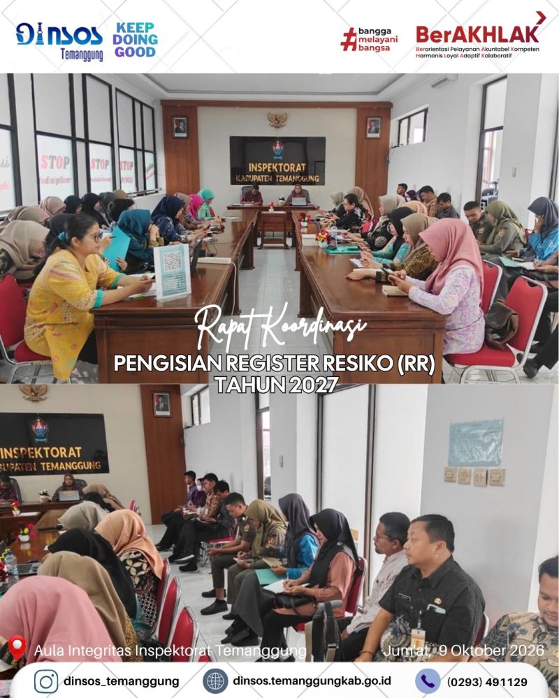 Dinas Sosial menghadiri kegiatan entry meeting Pelaksanaan Evaluasi Register Risiko