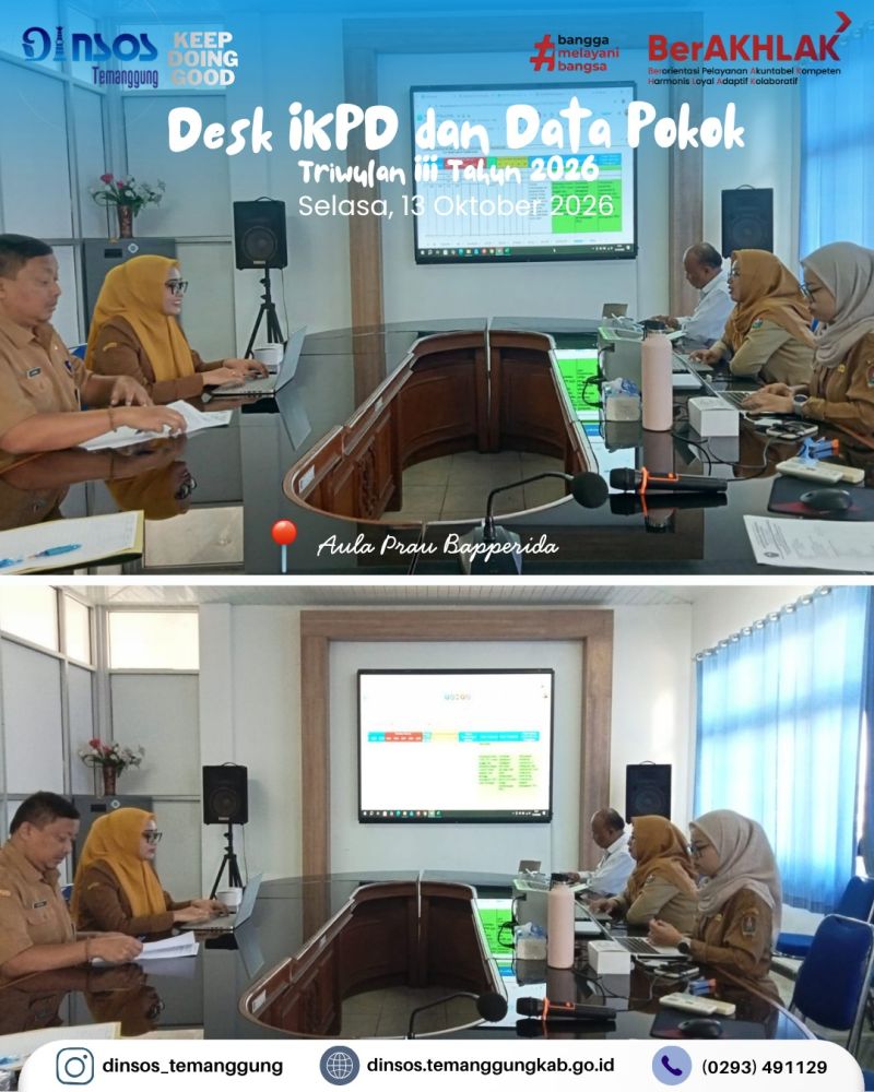 DINAS SOSIAL KABUPATEN TEMANGGUNG MENGIKUTI DESK IKPD DAN DATA POKOK TRIWULAN III TAHUN 2026