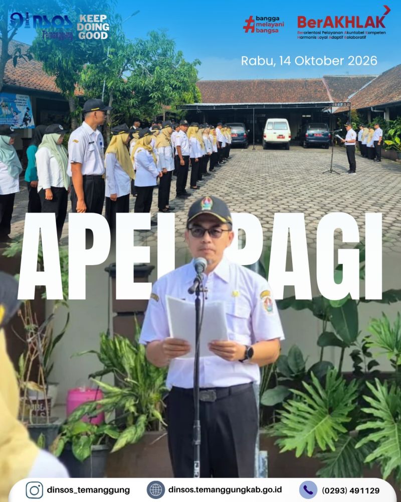 Dinas Sosial melaksanakan apel pagi
