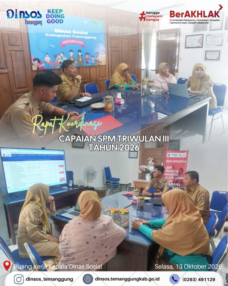 Dinas Sosial mengadakan rapat koordinasi pengisian capaian SPM Bidang Sosial